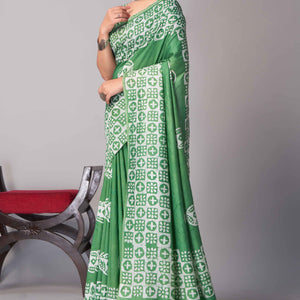 green-batik-printed-chanderi-cotton-silk-saree-7