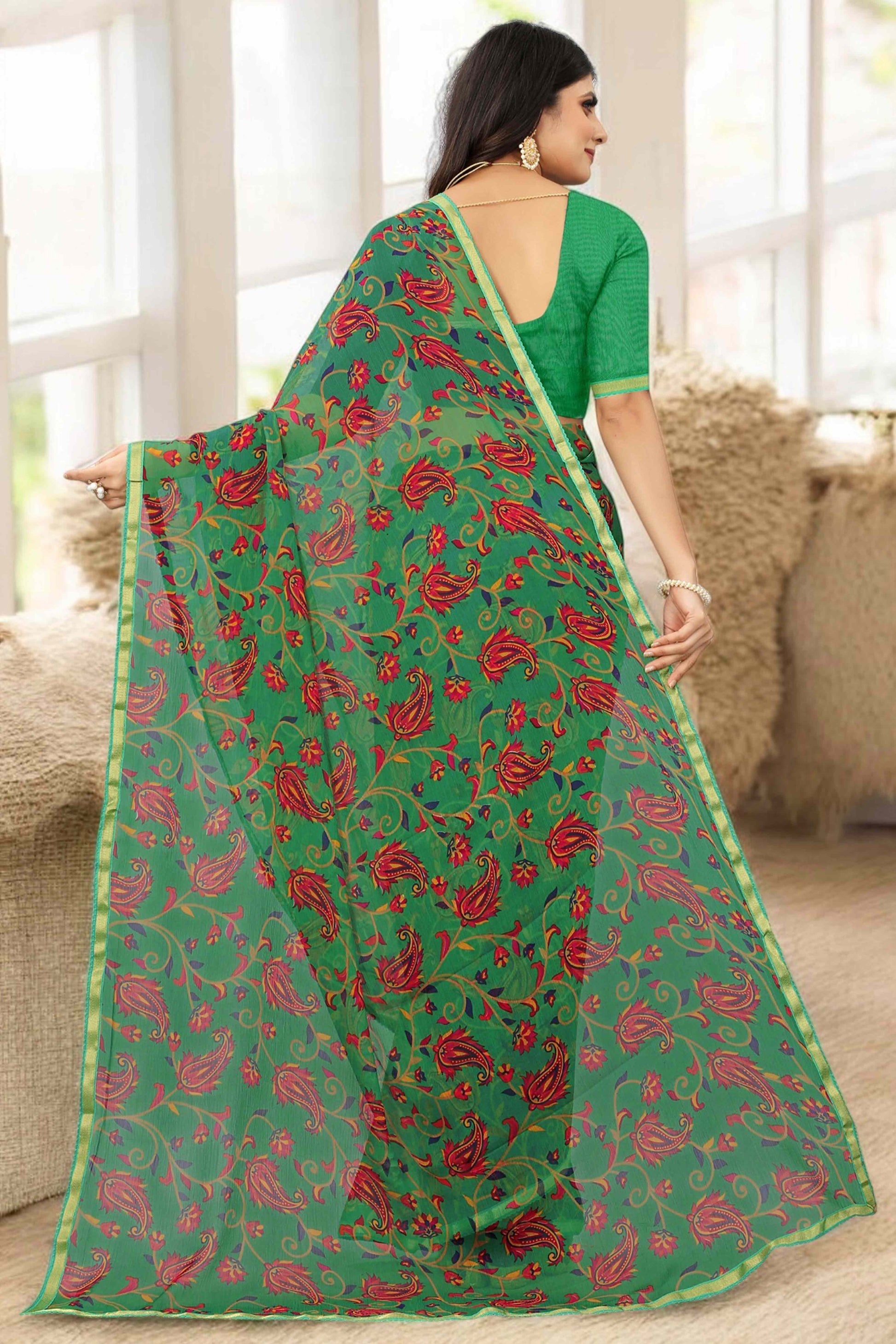green-printed-chiffon-saree-with-lace-border-9