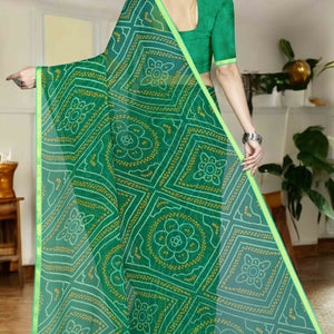 green-bandhani-printed-chiffon-saree-with-lace-border-10