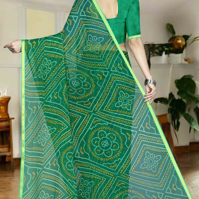 green-bandhani-printed-chiffon-saree-with-lace-border-10