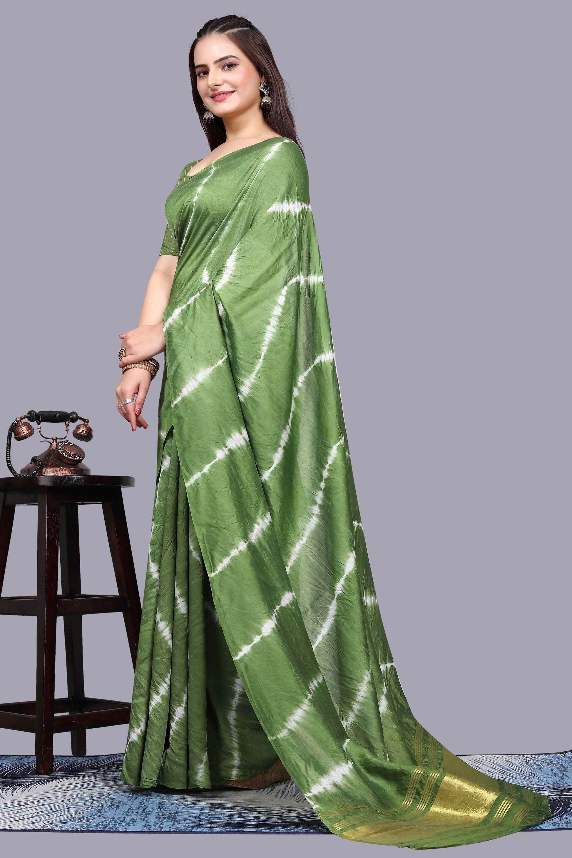 green-leheriya-printed-chanderi-cotton-silk-lagdi-patta-saree