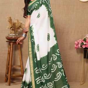 green-white-bandhani-printed-mul-mul-pure-cotton-saree