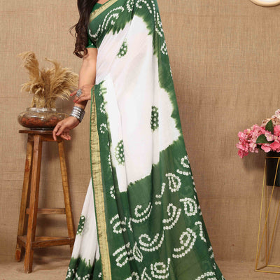green-white-bandhani-printed-mul-mul-pure-cotton-saree