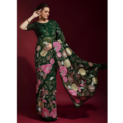 green-floral-sequins-embroidered-georgette-saree