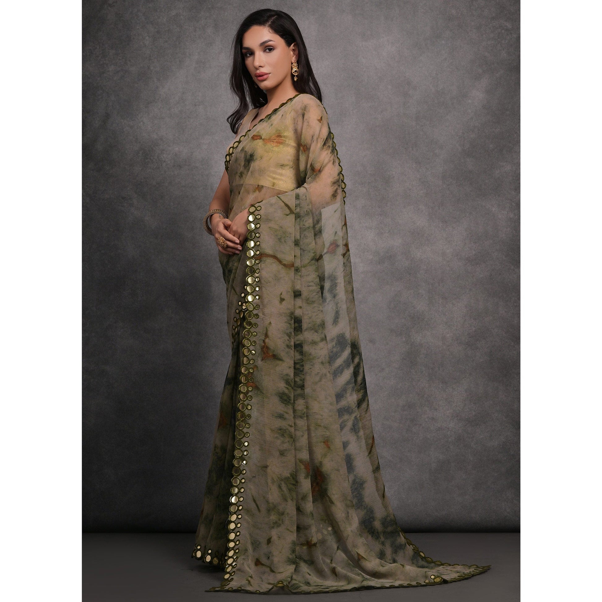 green-printed-with-mirror-work-georgette-saree