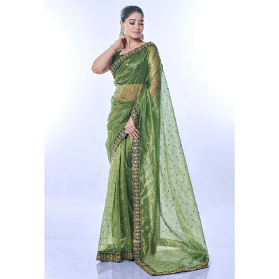 green-sequins-embroidered-net-saree