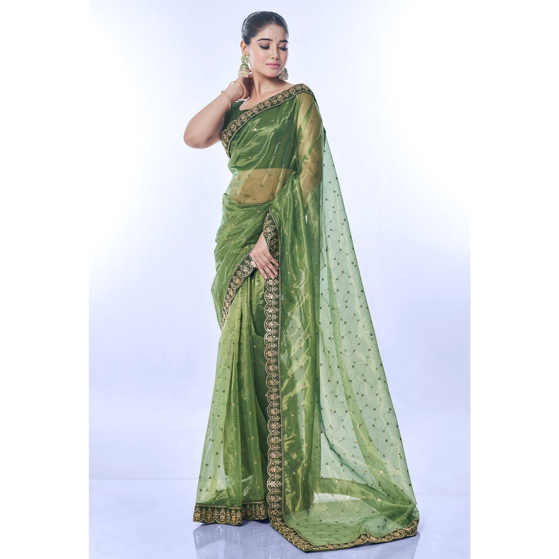 green-sequins-embroidered-net-saree