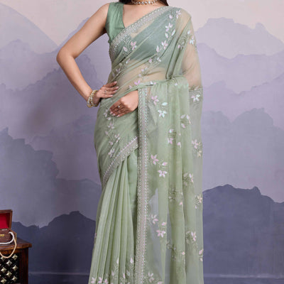 green-floral-sequins-embroidered-chiffon-saree-15