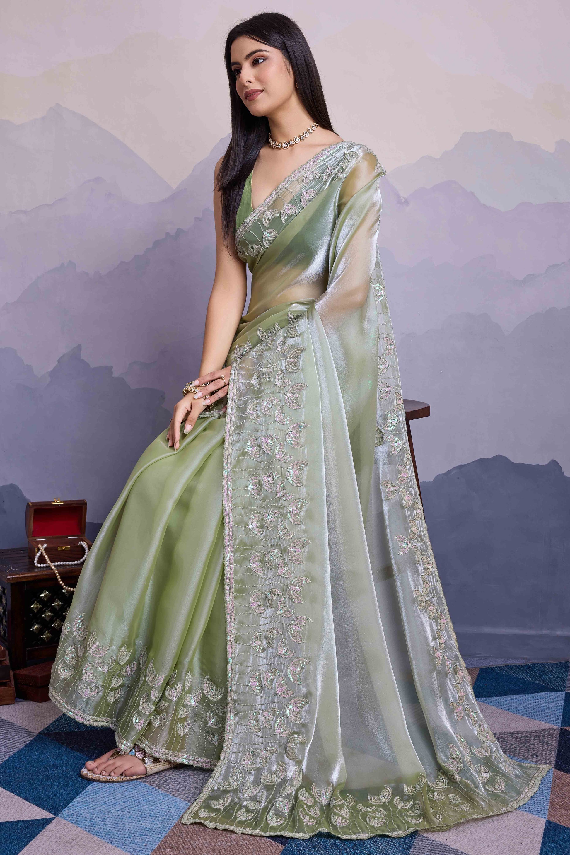 green-floral-sequins-embroidered-jimmi-choo-zoya-silk-saree