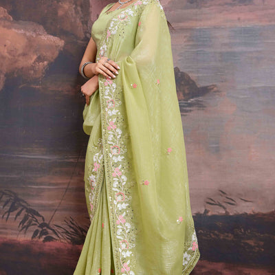 green-floral-sequins-embroidered-organza-saree-7