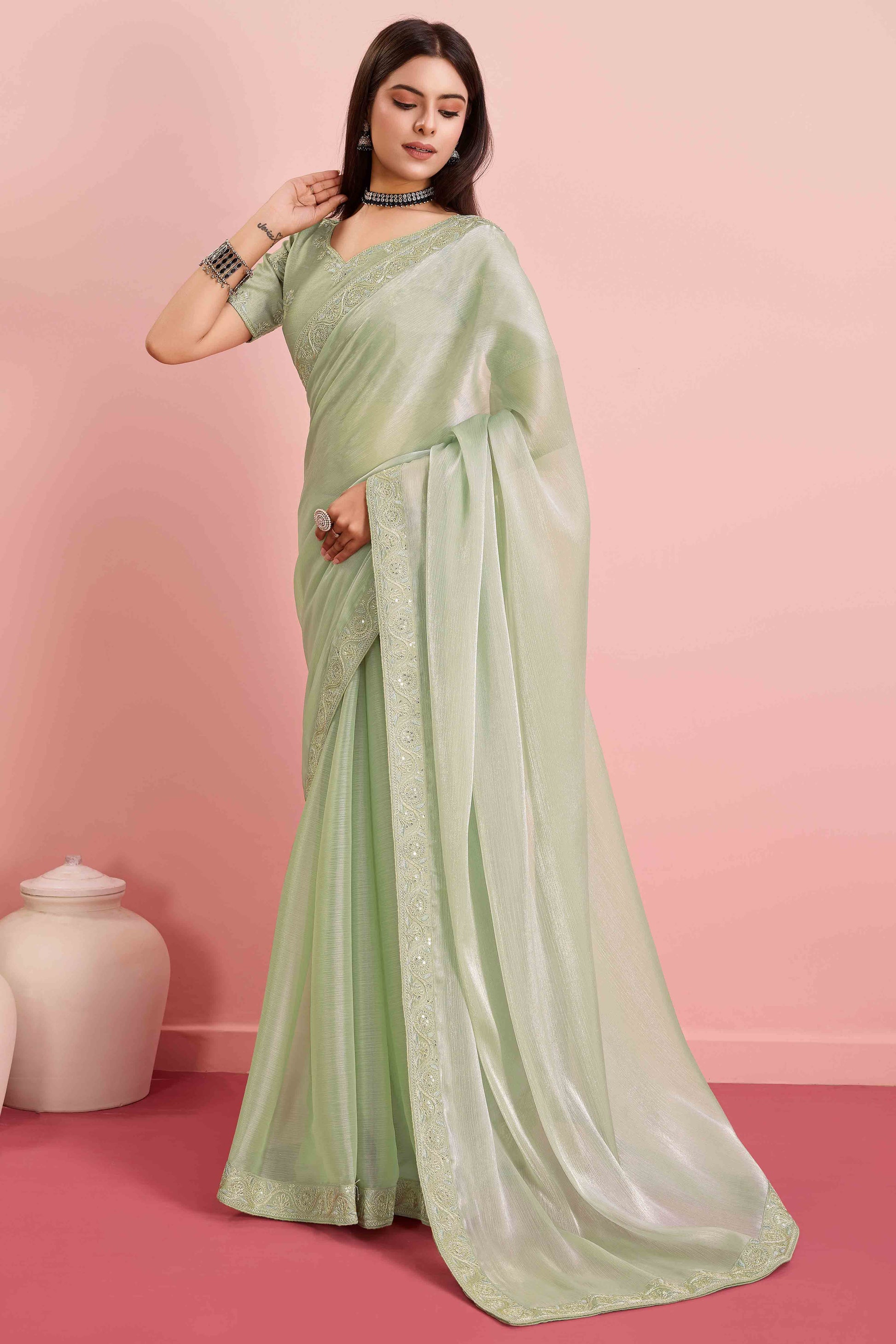 green-solid-with-sequins-embroidery-border-mulberry-silk-saree