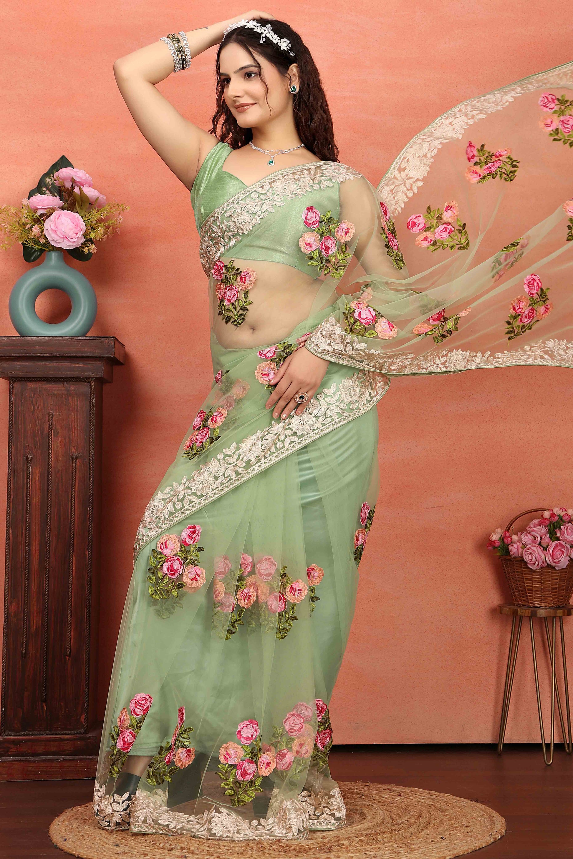 green-floral-embroidered-net-saree-8