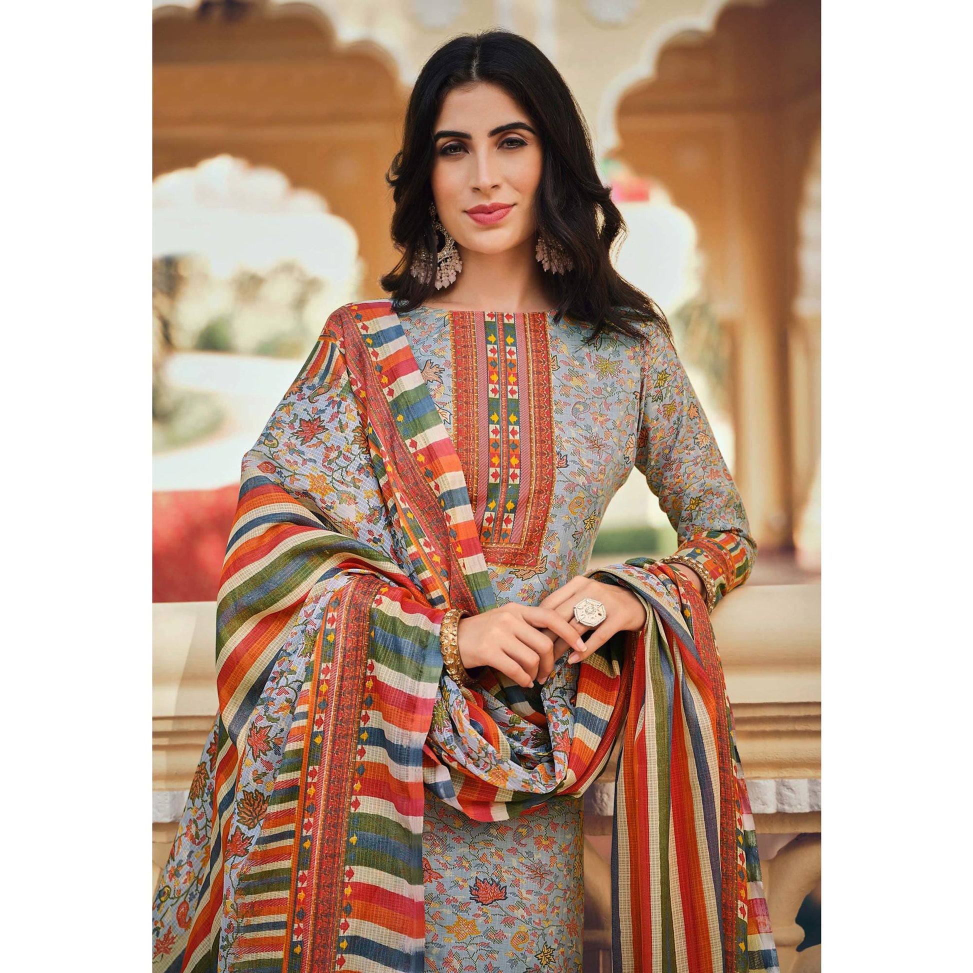 grey-floral-printed-pure-cotton-suit