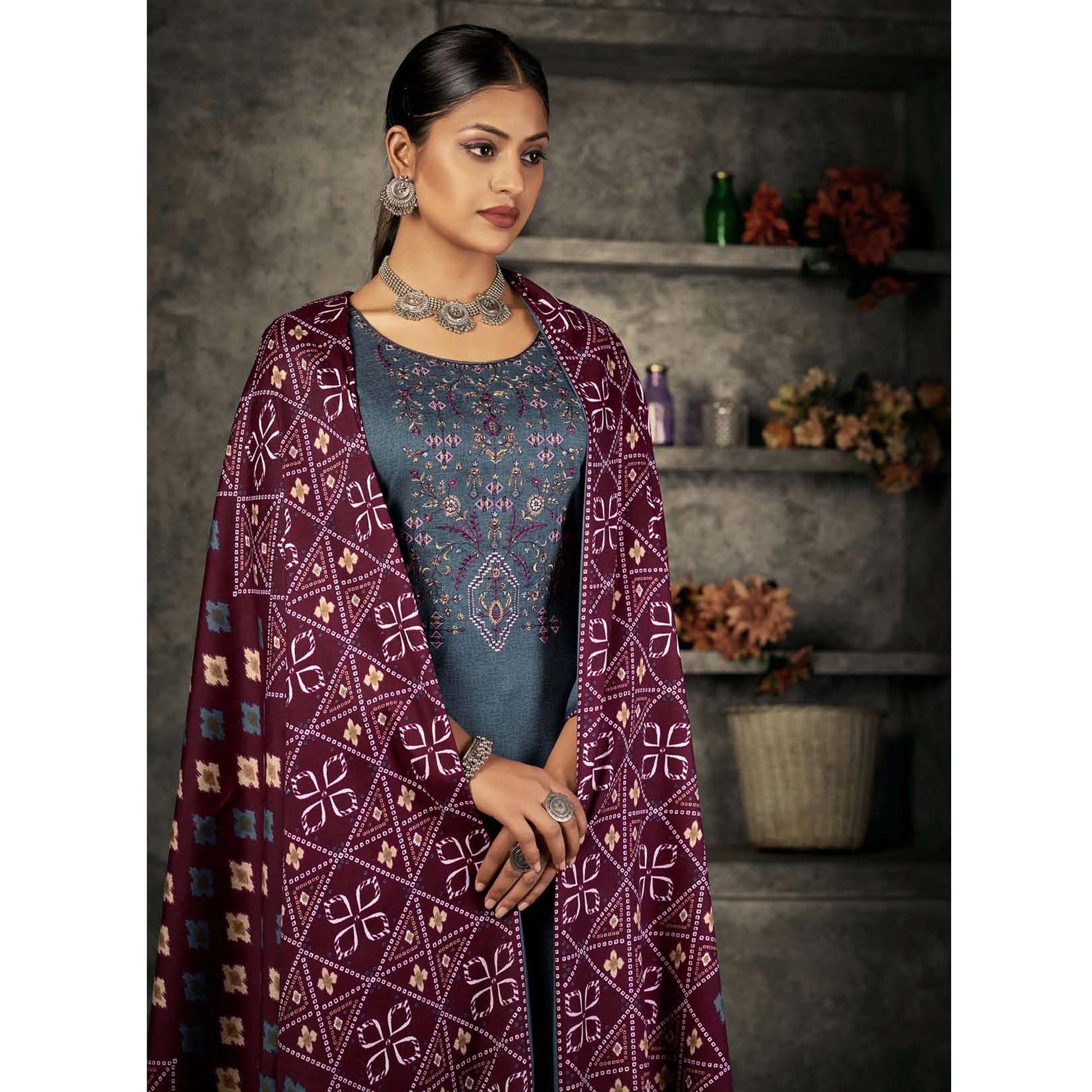 grey-floral-embroidered-with-printed-pashmina-salwar-suit