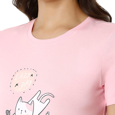 Scoop Neck Sleep Tee - Almond Blossom