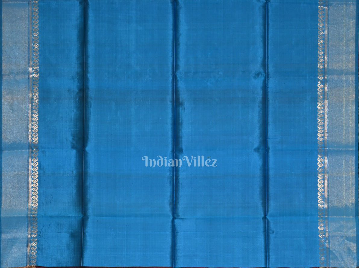 Red Blue Pure Bishnupuri Silk Saree