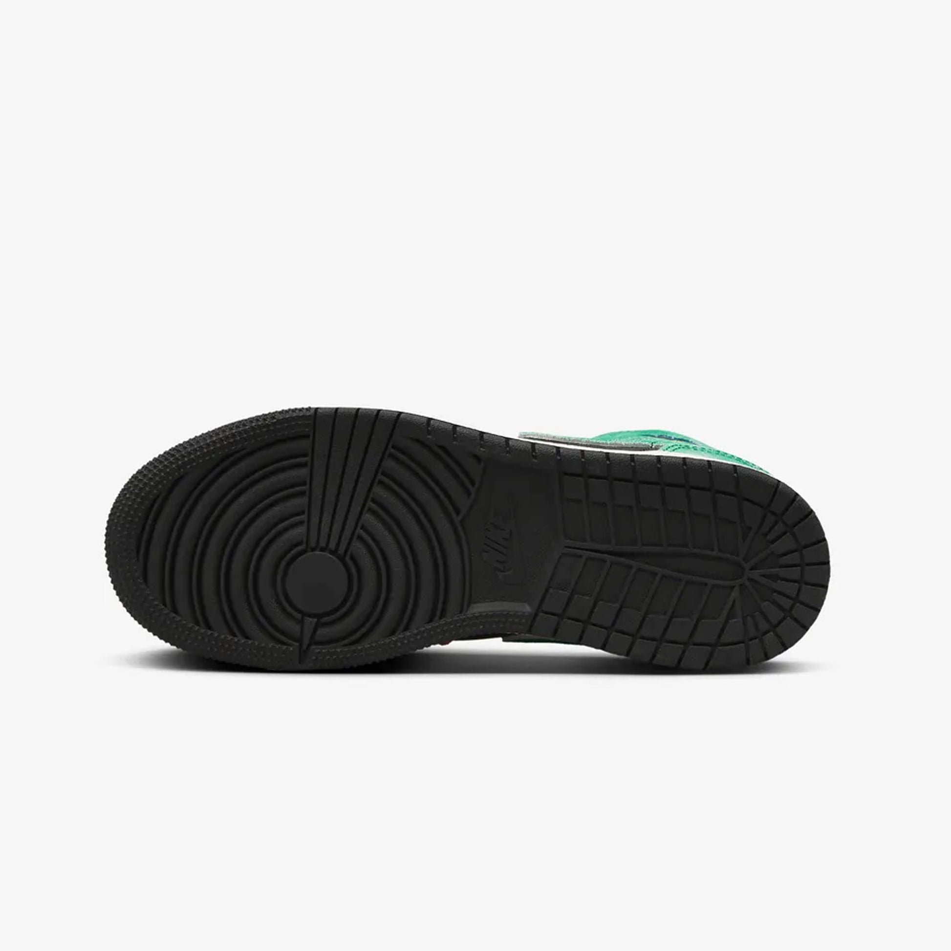 Jordan | AIR JORDAN 1 MID SE (GS)  { BLACK/PINE GREEN-DUNE RED-PINE GREEN
