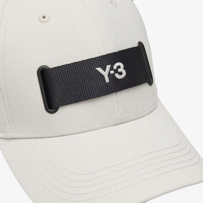 Y-3 | FRONT WEBBING CAP  { TALC