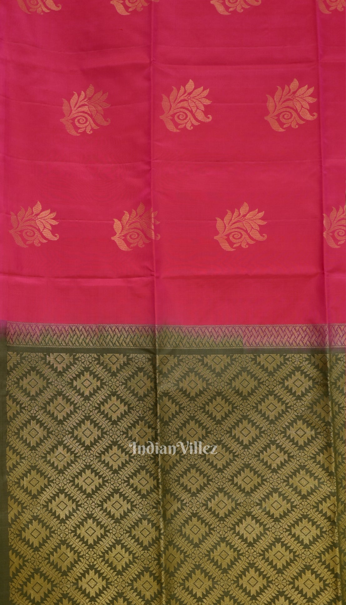 Red With Green Pure Kanjivaram Soft Silk Saree
