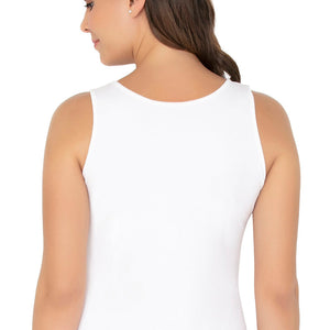 Broad Strapped Body Hugging Cotton Tank Top (Pack of 2) - Black-White