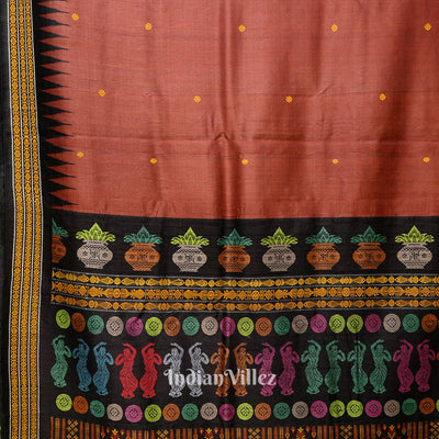 Fire Red Gopalpur Tussar Silk Saree