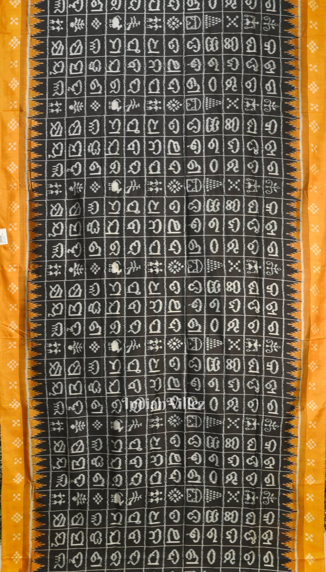 Black Odia Barnamala With Pasapali Border Contemporary Silk Saree