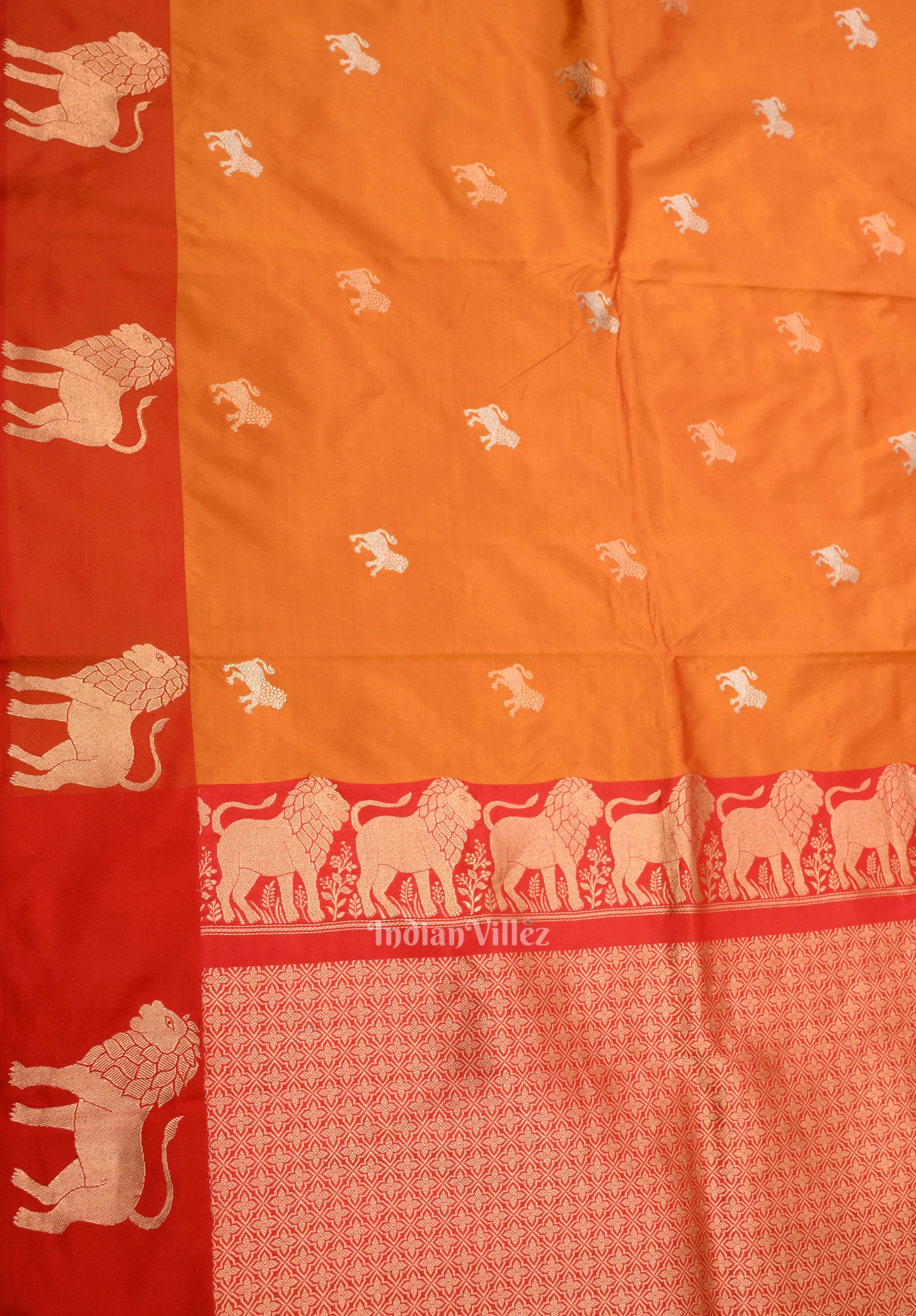 Golden Yellow Designer Pure Banarasi Katan Silk Saree