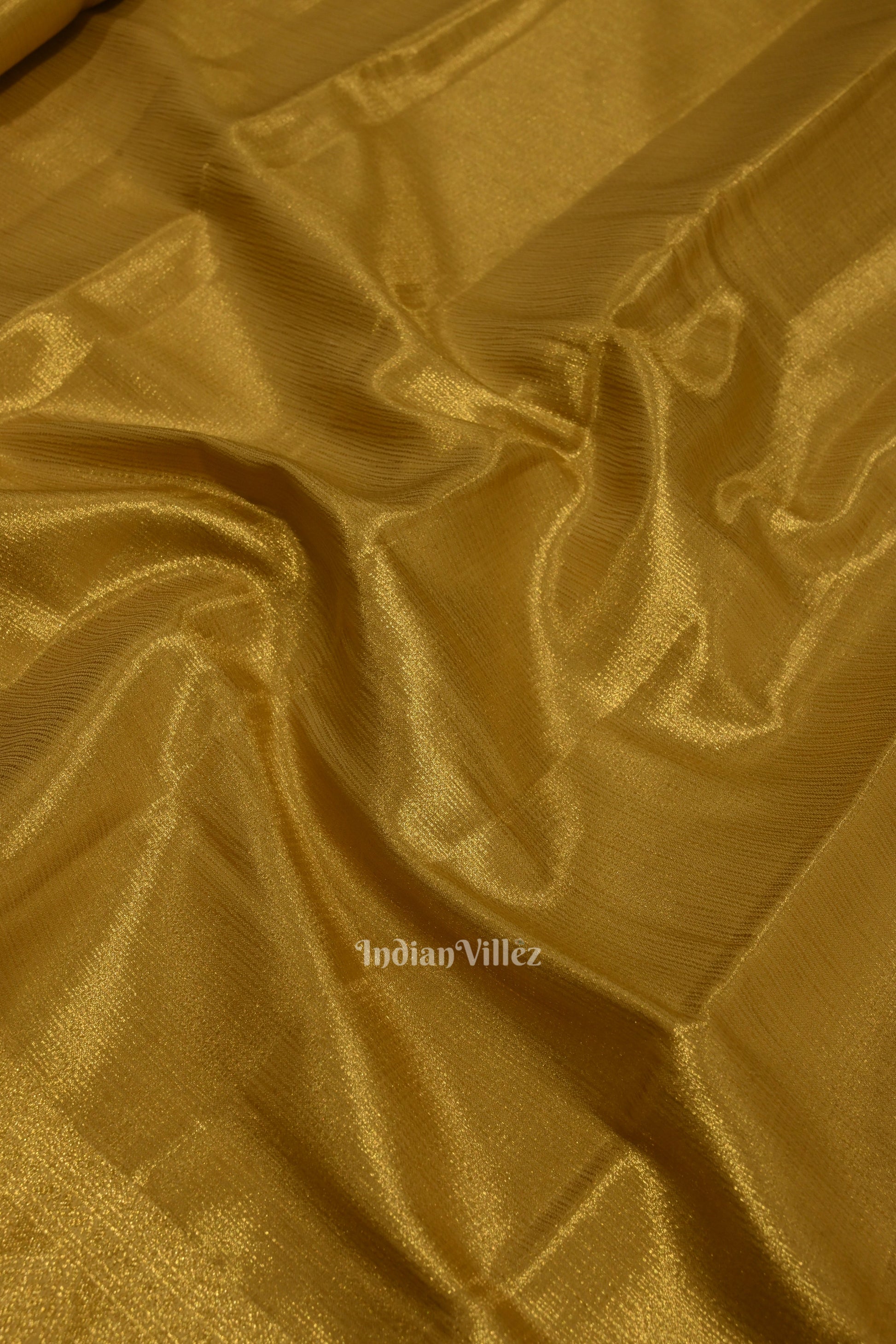 Golden Pure Kanjivaram Tissue Silk Saree