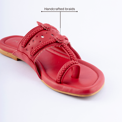 Indian Red Solid Kolha Flats