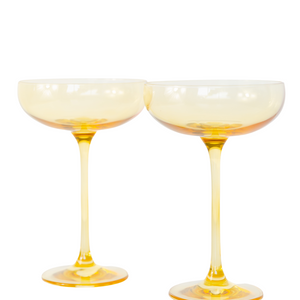 Estelle Colored Champagne Coupe Stemware - Set of 2 {Yellow}