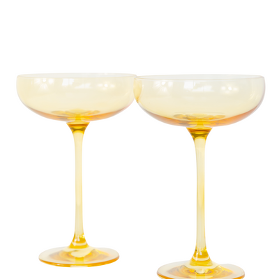 Estelle Colored Champagne Coupe Stemware - Set of 2 {Yellow}