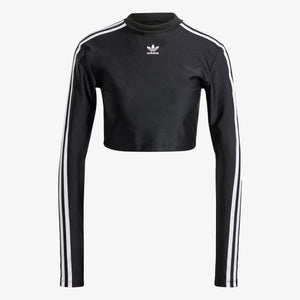 Adidas Originals | 3-STRIPES CROPPED LONG SLEEVE TEE  { BLACK