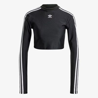 Adidas Originals | 3-STRIPES CROPPED LONG SLEEVE TEE  { BLACK