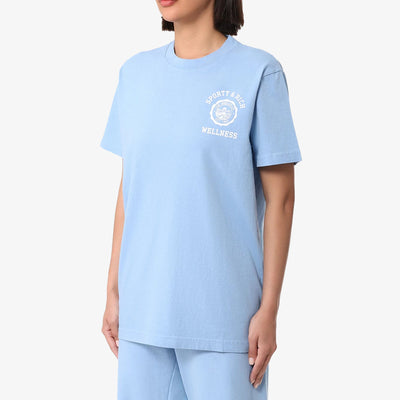SPORTY & RICH | EMBLEM T-SHIRT { SKY BLUE/WHITE