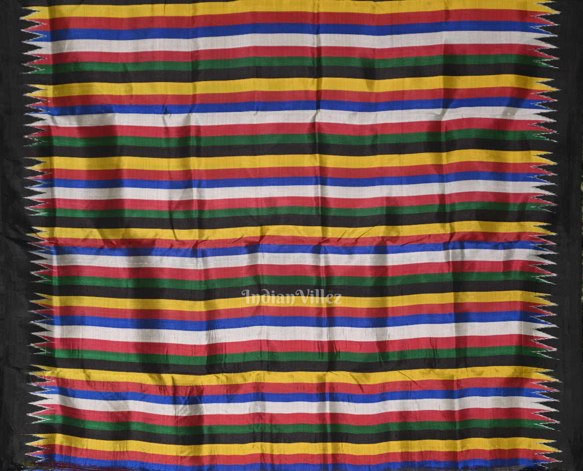 Multicolour Stripped Odisha Ikat Contemporary Designer Saree