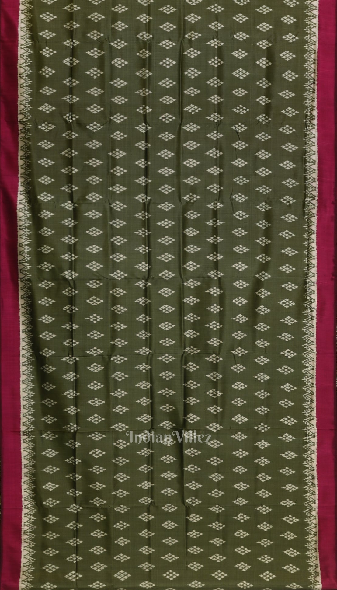 Sage Green with Wine Jhoti Theme Contemporary Designer Silk Saree