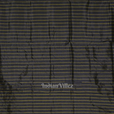 Black Hindi Varnamala Contemporary Designer Silk Saree