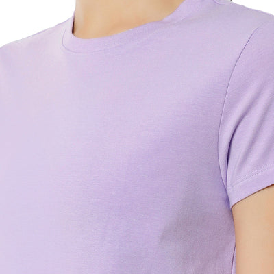 Essential Basic Short Sleeve Round Neck T-Shirt - Digital Lavender