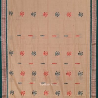Cream Odisha Handloom Doll Theme Bomkai Cotton Saree