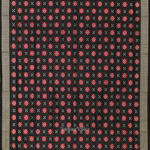Black Red Body Pasapali Design Sambalpuri Silk Saree