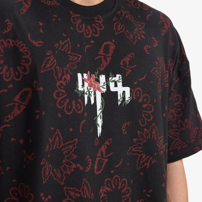 F A R A K | BEAUTY LASTS FOREVER BLOCKPRINT T-SHIRT { BLACK/BLACK