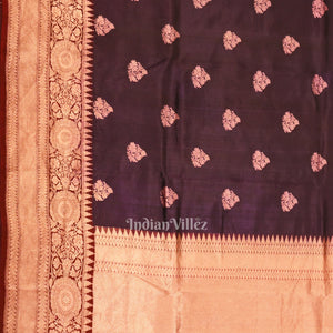 Maroon Designer Pure Banarasi Katan Silk Saree
