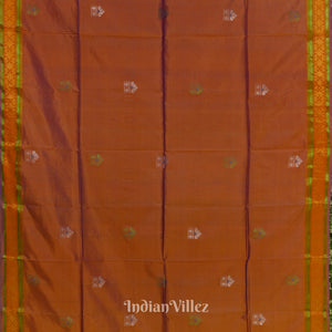 Fire Flame With Blue Pure Bishnupuri Silk Saree