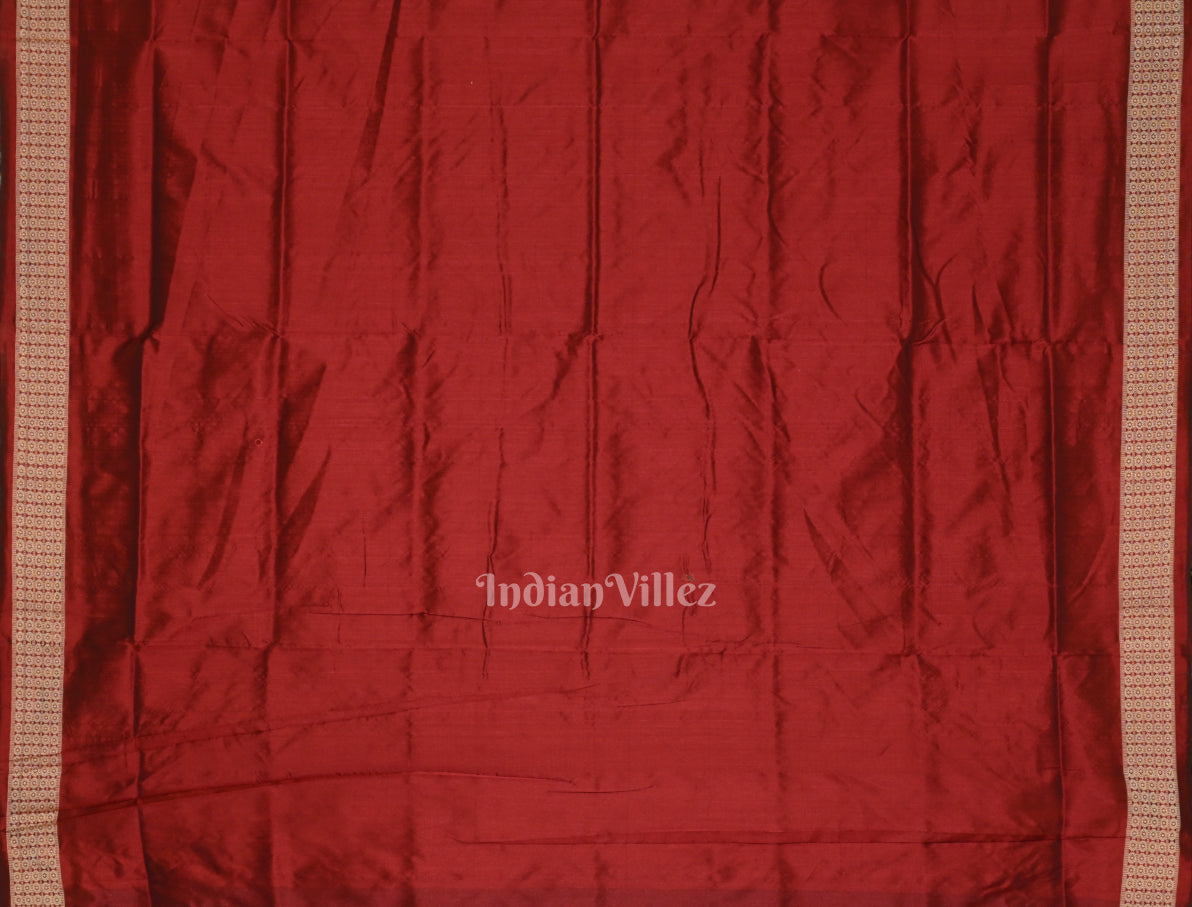 Blue Floral Motif Odisha Ikat Sambalpuri Silk Saree