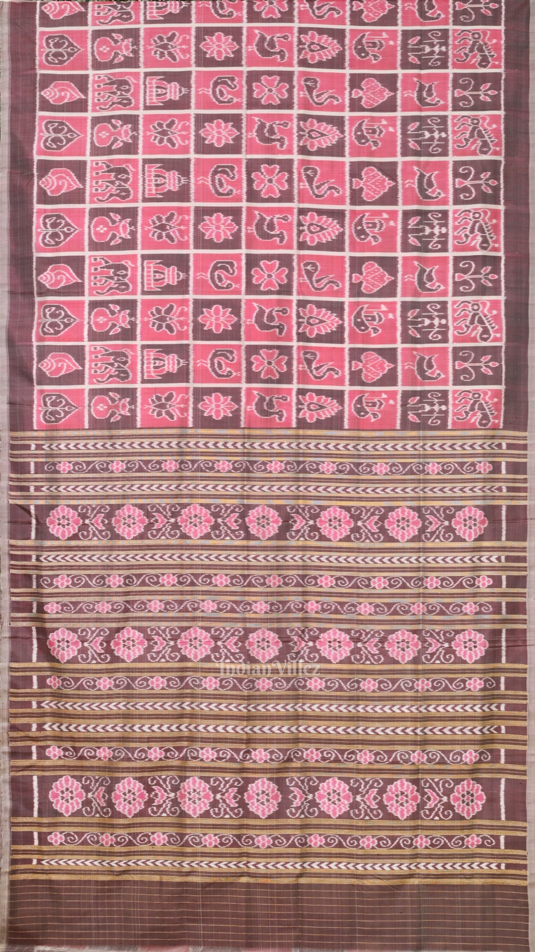 Pink Nabakothi Odisha Ikat Contemporary Designer Saree