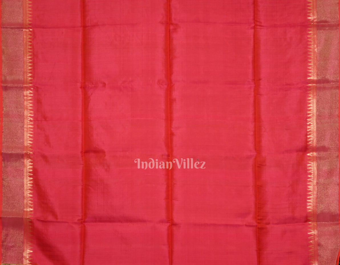 Mehendi Green Pink Pure Bishnupuri Silk Saree