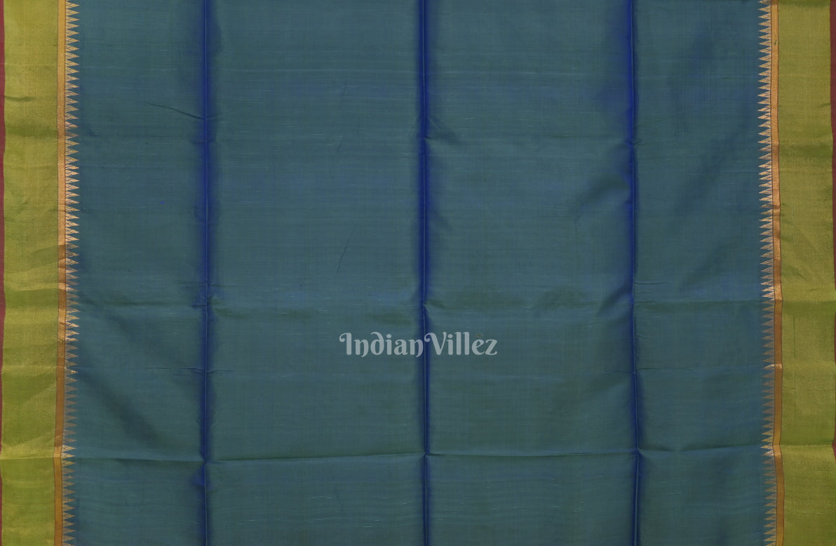 Maroon With Green Pure Bishnupuri Silk Saree