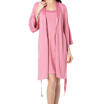 Satin Edge Robe - Cashmere Rose