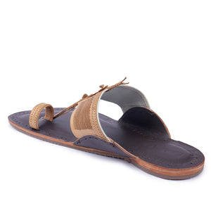 Brown Handstitched Leather Kolhapuri Men Slipper