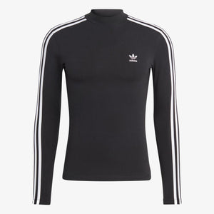 Adidas Originals | ADICOLOR CLASSICS 3-STRIPES HIGH NECK LONG SLEEVE TEE  { BLACK